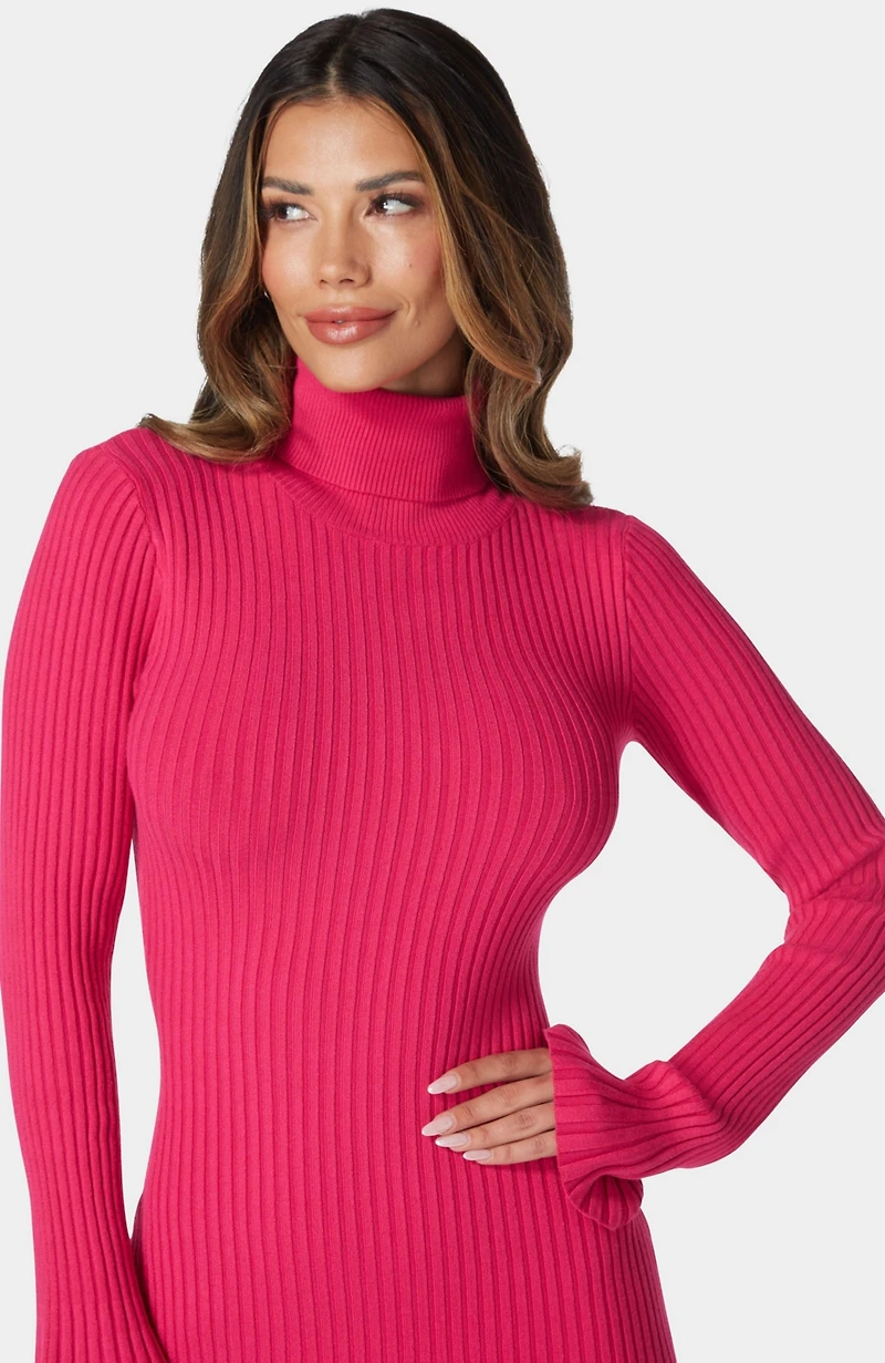 Bebe Women's Turtleneck Sweater Dress