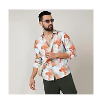 Men's Sienna Brown & Light Blue Marble Shirt