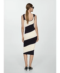 Mango Women's Striped Knitted Midi-Dress