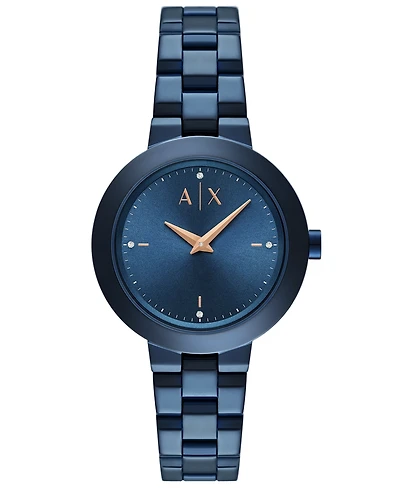 A|X Armani Exchange Women's Quartz Two-Hand Blue Stainless Steel Watch 36mm