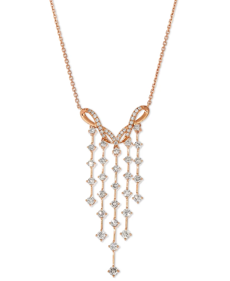 Le Vian Nude Diamond Dangling Adjustable 19" Statement Necklace (1-1/4 ct. t.w.) 14k Rose Gold