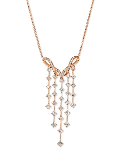 Le Vian Nude Diamond Dangling Adjustable 19" Statement Necklace (1-1/4 ct. t.w.) 14k Rose Gold