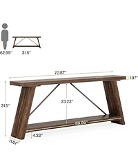 Tribesigns 70.9 Inches Extra Long Sofa Table Behind Couch, Industrial Entry Console Table with Storage for Hallway, Entryway, Living Room