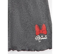 Disney Baby Girls Minnie Mouse Faux-Fur Vest, Printed Bodysuit & Flared Pants, 3 Piece Set