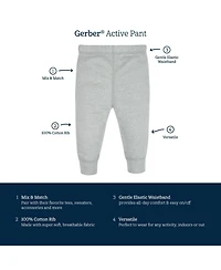 Gerber Baby Girls Active Pants, 4 Pack