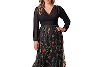 Kiyonna Plus Isabella Embroidered Mesh Formal Gown