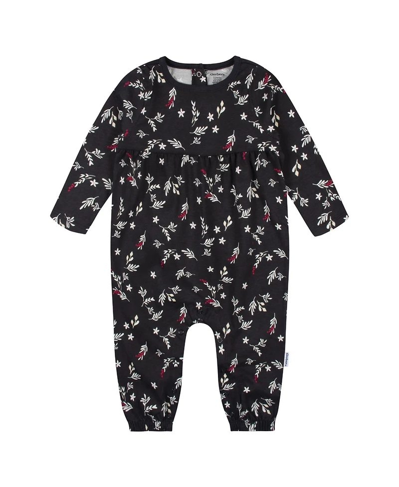 Gerber Baby Girls 2-Pack Long Sleeve Rompers