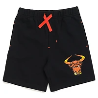 Monster Jam Toddler Boys Grave Digger El Toro Loco Megalodon T-Shirt Tank Top and French Terry Shorts 3 Piece Set to