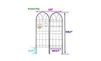 Slickblue 2-Pack Metal Garden Trellis – 78.7'' x 19.7'', Rustproof Black Trellis for Climbing Plants and Outdoor Flower Support