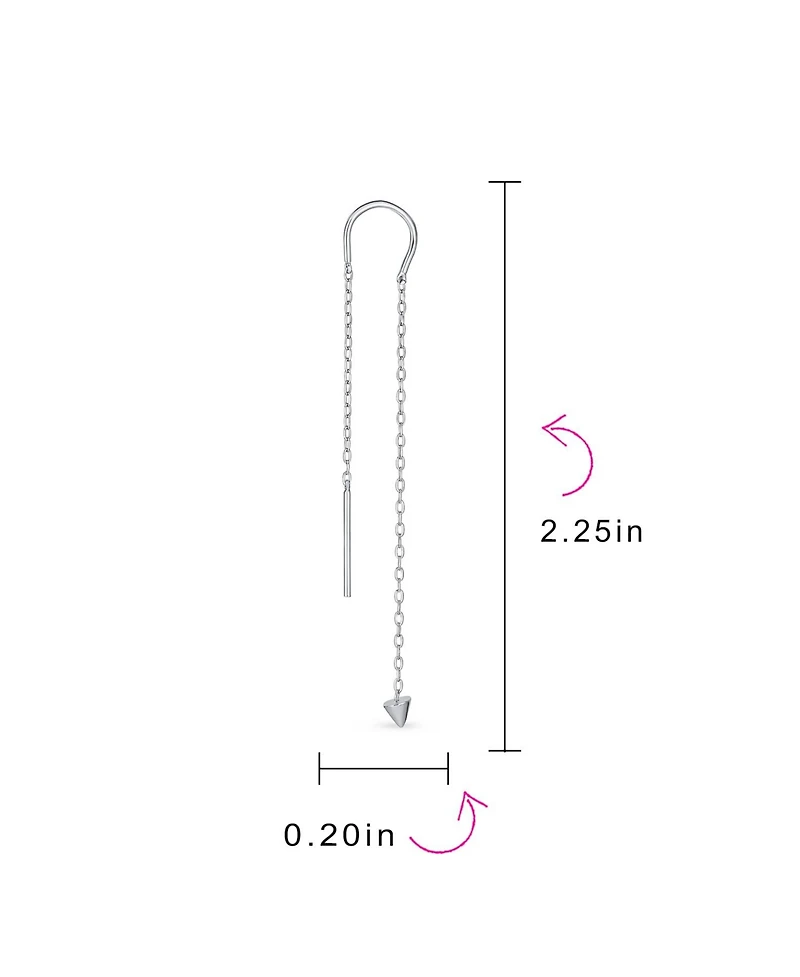 Bling Jewelry Minimalist Geometric Dangle Earrings Arrow Spike Tip Gold Plated Sterling Silver