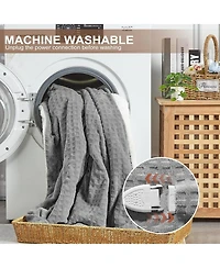 Caromio King Size Waffle Sherpa Electric Heated Blanket with Dual Control, 100" x 90"
