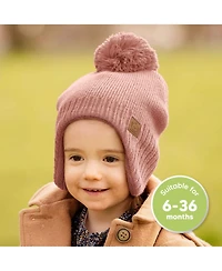 KeaBabies Muff Baby Beanie, Hat for Boys, Girls, Winter Hats Kids, Newborn, Infant, Toddler 0-36 months