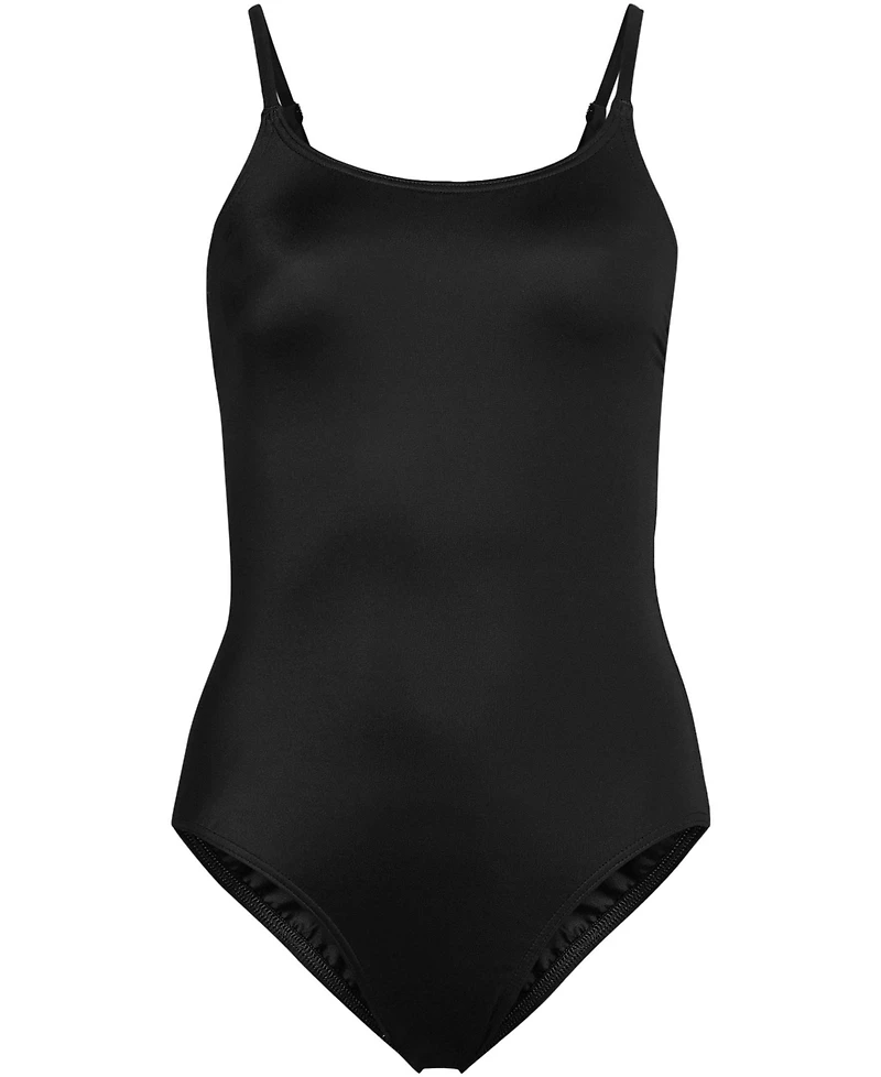 Lands' End Petite Tugless Thin Strap One Piece Swimsuit