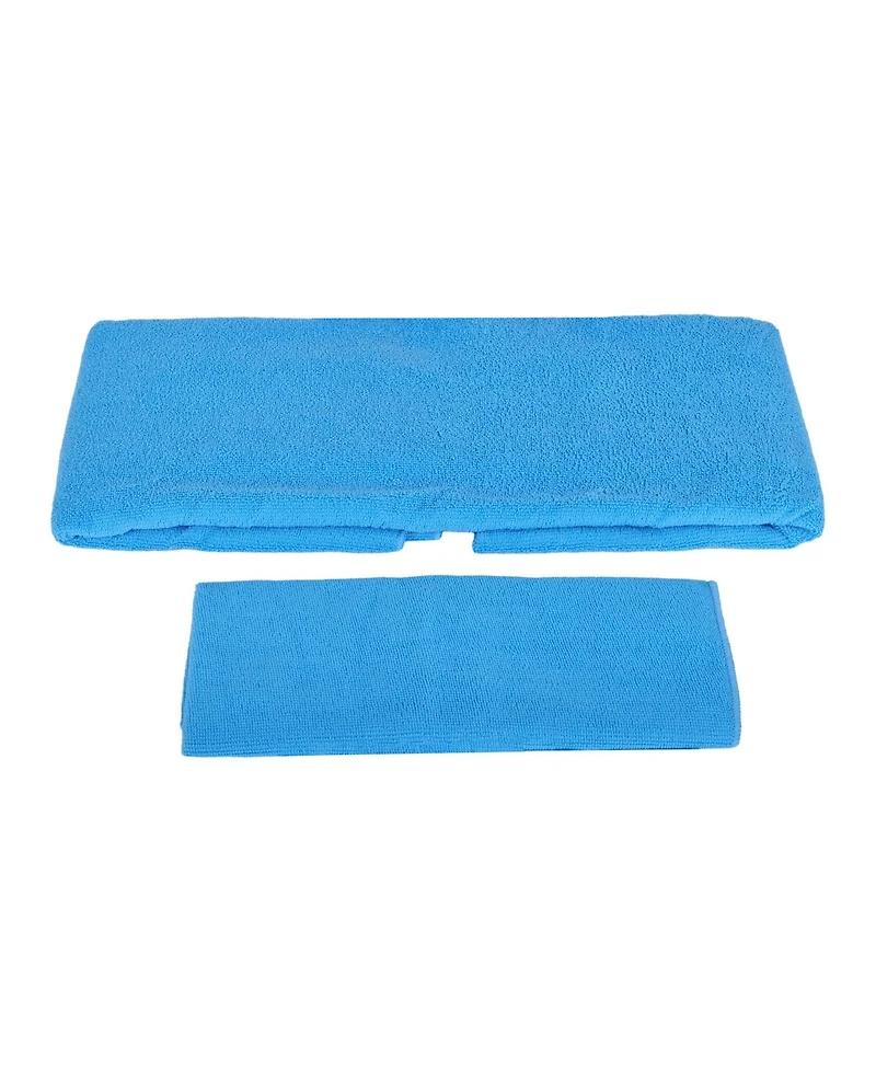 BalanceFrom Fitness 7 Piece Yoga Set with Mat, Stretch Strap, & Knee Pad, Blue