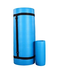 BalanceFrom Fitness 71"x24" Anti Tear Yoga Mat w/Strap, Knee Pad & Blocks