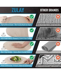 Braided Round Place Mats & Anti-Skid Placemat for Dining - Set of 6