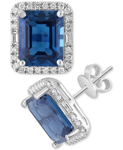 Effy Pink Amethyst (5-1/2 ct. t.w.) & Diamond (3/8 Halo Stud Earrings 14k Gold (Also Additional Gemstones)