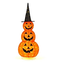 Yescom 5FT Halloween Pumpkins,Stacked Foldable,Jack O Lantern,Led Lights Party Outdoor Decorations 2024