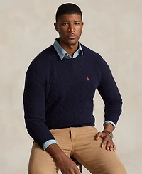Polo Ralph Lauren Men's Big & Tall Cable-Knit Wool-Cashmere Sweater