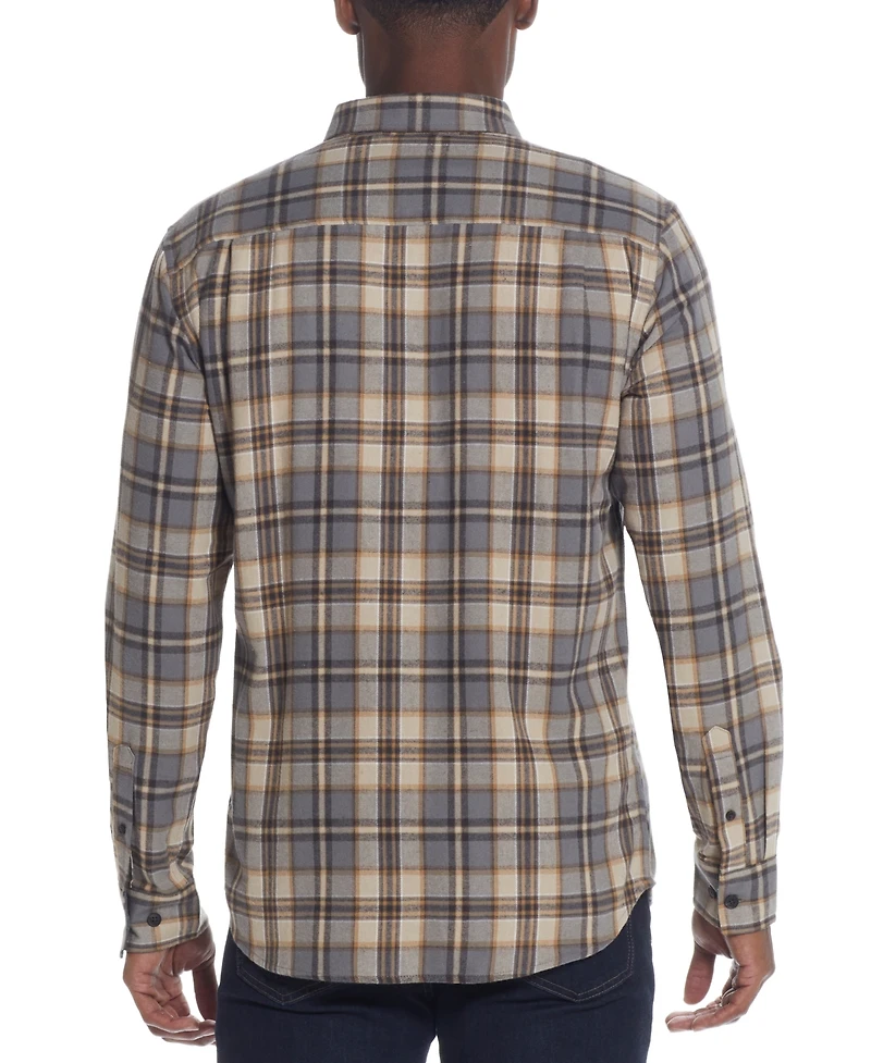 Weatherproof Vintage Men's Regular-Fit Plaid Button-Down Flannel Shirt