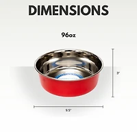 Country Living Set of 2 Heavy Gauge Stainless Steel Dog Bowls - Non-Skid, Durable & Rust-Resistant, Perfect for Food Water