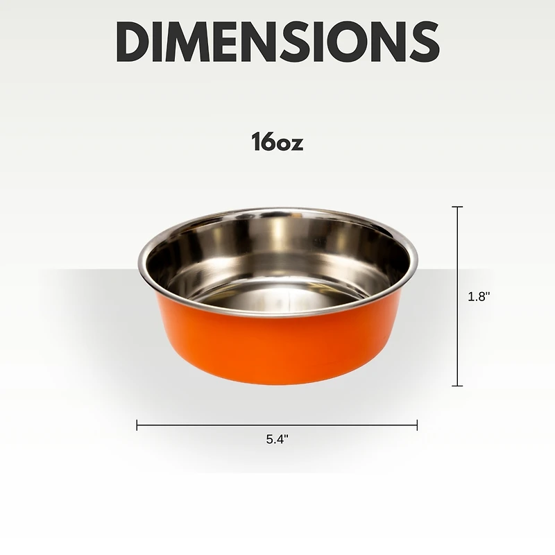 Country Living Set of 2 Heavy Gauge Stainless Steel Dog Bowls - Non-Skid, Durable & Rust-Resistant, Perfect for Food Water