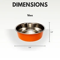 Country Living Set of 2 Heavy Gauge Stainless Steel Dog Bowls - Non-Skid, Durable & Rust-Resistant, Perfect for Food Water