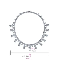 Bling Jewelry Estate Art Deco Style Multi Teardrop Cz Statement Spray Bib Collar Necklace Silver Plated