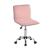 Yaheetech Swivel Velvet Low Back Armless Office Desk Chair with Wheels