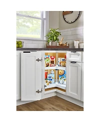 Rev-a-Shelf 32'' Lazy Susan Kidney Polymer 2-Shelf, White, 3472-32-11-52