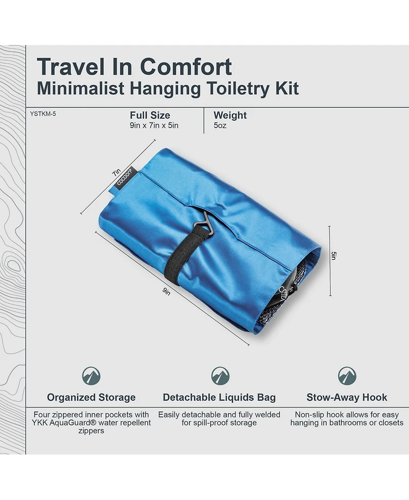 Cocoon - Premium - Minimalist Hanging Toiletry Kit -Monsoon Silk