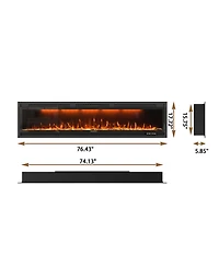 Mondawe 5120 Btu Electric Fireplace With 3 Colors Selectable And Buttons Or Remote Control
