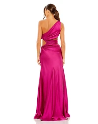 Mac Duggal Women's Long Sleeve Ruffle Tiered Evening Gown