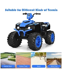 12V Kids 4-Wheeler Atv Quad Ride On Car w/ Led Lights Music Usb
