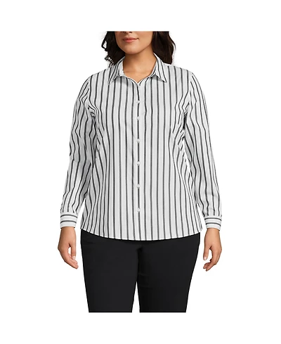 Lands' End Women's No Iron Button Front Shirt