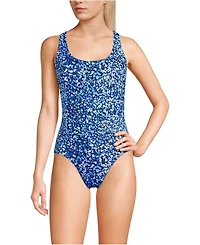 Lands' End Women's D-Cup Tugless X-Back One Piece Swimsuit