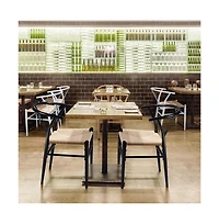 Yaheetech Set of 2 Weave Arm Chair Mid-Century Metal Dining Chair