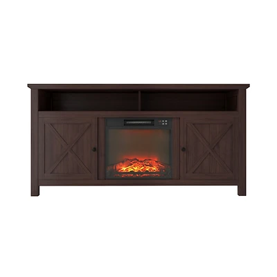 Mondawe 58" Tv Stand with 18" Electric Fireplace - 5000 Btu, Remote Control & Overheat Protection