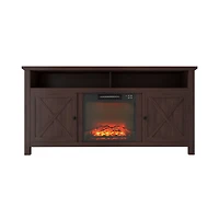 Mondawe 58" Tv Stand with 18" Electric Fireplace - 5000 Btu, Remote Control & Overheat Protection