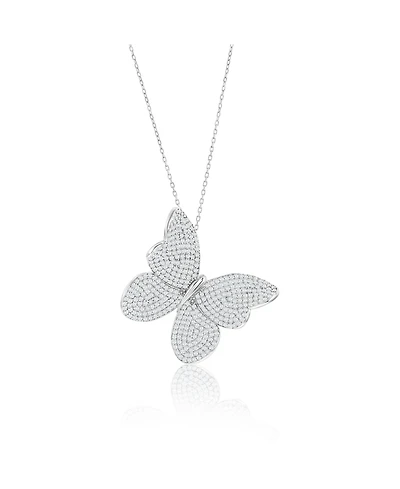 Suzy Levian New York Suzy Levian White Sterling White Cubic Zirconia Butterfly Pendant