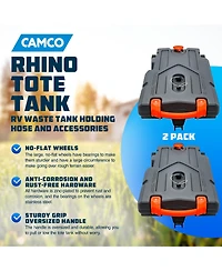 Camco 39006 Rhino Portable 36 Gal Rv Waste Tank w/ Hose & Accessories (2 Pack)