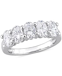 Moissanite Oval Five Stone Anniversary Band (2-1/2 ct. t.w.) 10k White Gold