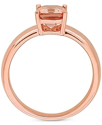 Morganite Emerald-Cut Solitaire Wide Width Statement Ring (1-1/2 ct. t.w.) 14k Rose Gold