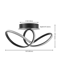 Jonathan Y Chantelle 19.5" 1-Light Modern Minimalist Aluminum Loop Integrated Led Semi Flush Mount