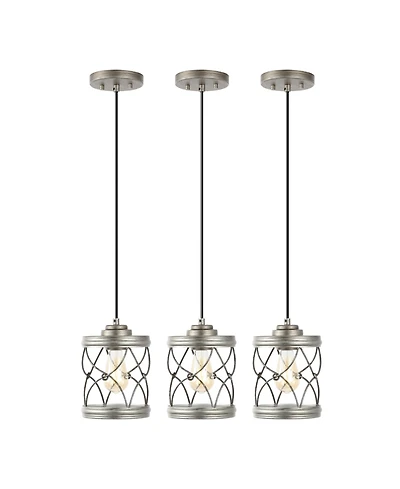 Jonathan Y Marelle 6.5" 1-Light Farmhouse Industrial Iron Filigree Caged Jar Led Pendant