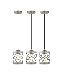 Jonathan Y Marelle 6.5" 1-Light Farmhouse Industrial Iron Filigree Caged Jar Led Pendant