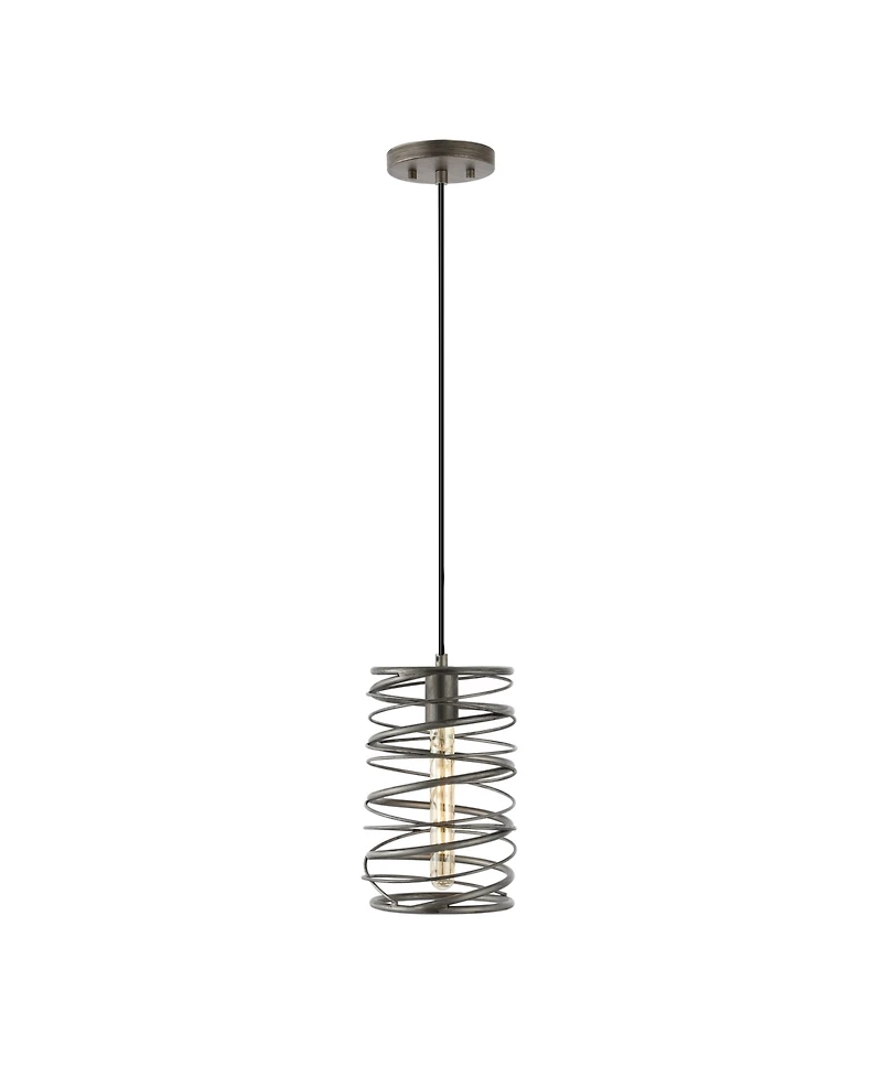Jonathan Y Helisa 7.25" 1-Light Modern Contemporary Iron Spiral Led Pendant