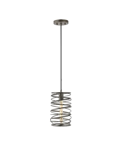 Jonathan Y Helisa 7.25" 1-Light Modern Contemporary Iron Spiral Led Pendant