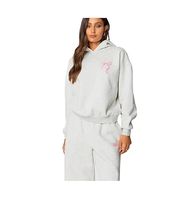 Edikted Womens Sasha Bow Detail Hoodie