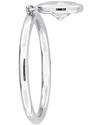 Moissanite Bezel Oval Dangle Ring (1 ct. t.w.) Sterling Silver